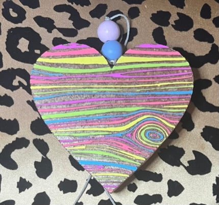 Pastel wood heart